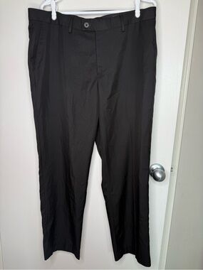 Mens American Modern Alexander Julian Black Dress Pants Classic Straight Fit